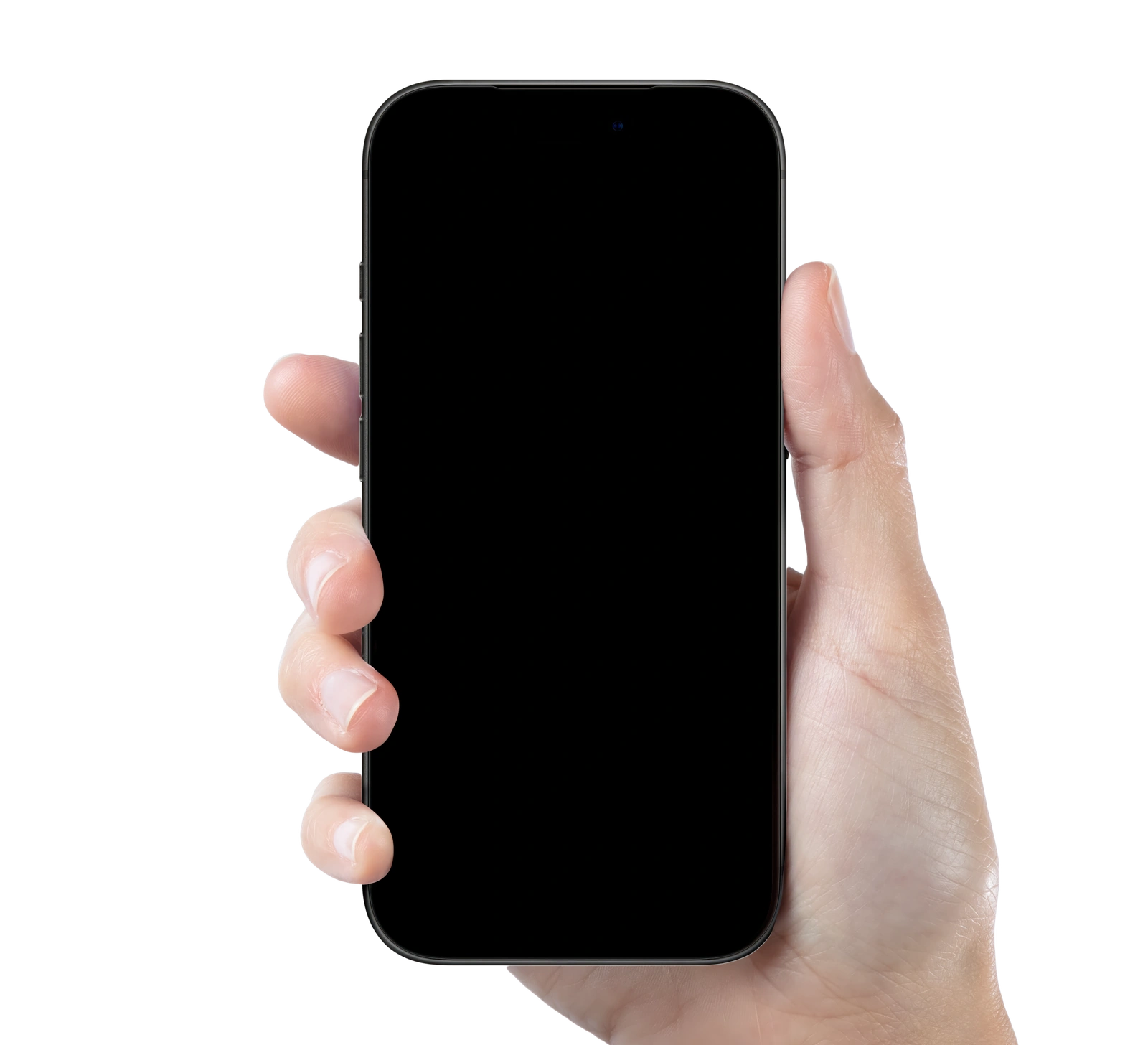 Full hand holding an iPhone during a video consultation with a verified lawyer